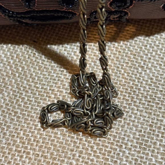 VTG Beaded Embroidered Handbag Purse Chain Mother-of-Pearl Formal Luxe VictoriaV - Picture 8 of 16